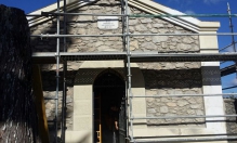 Exterior panteón Murguía previo a su finalización